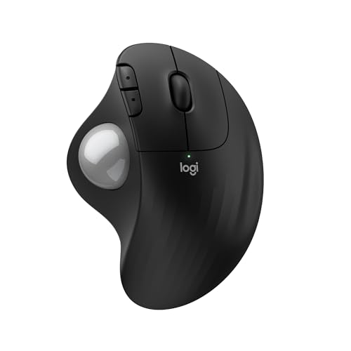 Logitech Ergo M575S Wireless Trackball Mouse, Wireless Ergonomic Mouse with Bluetooth and Encrypted Dongle, Comfortable Th...