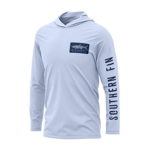 Southern Fin Apparel Performance Fishing Hoodie Shirt for Men Women UPF UV 50+ Lightweight With Hood