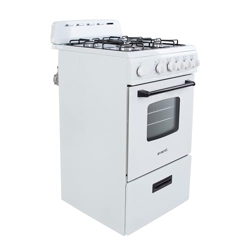 Avanti Gas Range Oven, Compact Freestanding Design, 4 Sealed Burners with Electronic Ignition, 2.1 Cu.Ft. Capacity Feature...