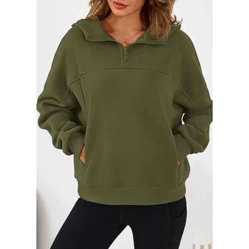 PRETTYGARDEN Womens Hoodies Cropped Fleece Sweatshirts 2025 Fall Fashion Quarter Zip Pullover Long Sleeve Tops Winter Clothes