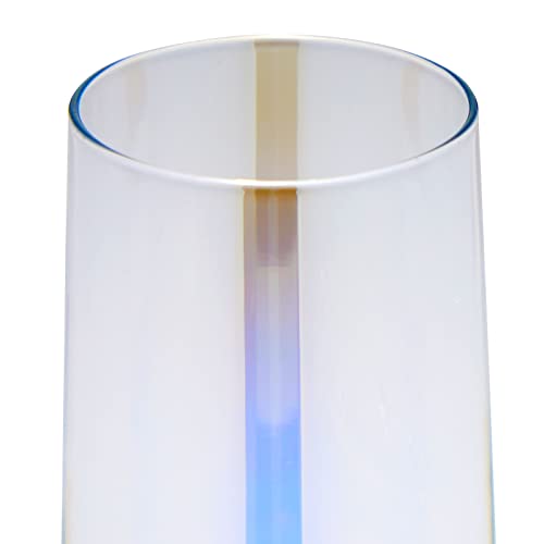 Sparkle and Bash Iridescent Stemless Champagne Flutes & Mimosa Glasses, Set of 4-10 oz Capacity Modern Holographic Drinkwa...