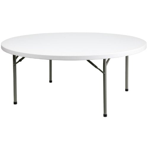 Flash Furniture Elon 6' Round All-Occasion Plastic Folding Event Table, Foldable Portable Banquet Table for Indoor/Outdoor...