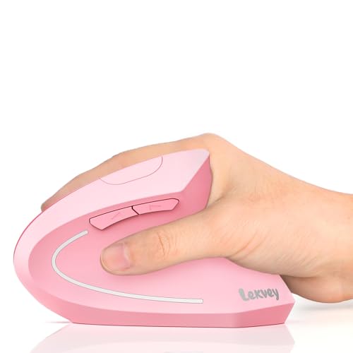 Lekvey Ergonomic Mouse, Vertical Wireless Mouse, Rechargeable 2.4 GHz USB Optical Carpal Tunnel Mice : 800/1200 / 1600 DP...