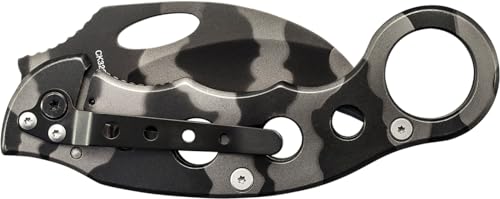 Smith & Wesson Extreme Ops Folding Karambit with 3" 7Cr Steel Blade, Finger Hole, Pocket Clip, for Tactical, Outdoors, and...