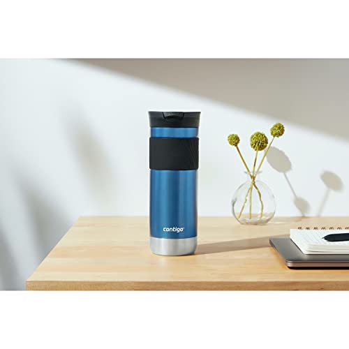 Contigo Byron Vacuum-Insulated Stainless Steel Travel Mug, 20oz - Leak-Proof Lid, BPA-Free, Blue Corn - Perfect Reusable C...
