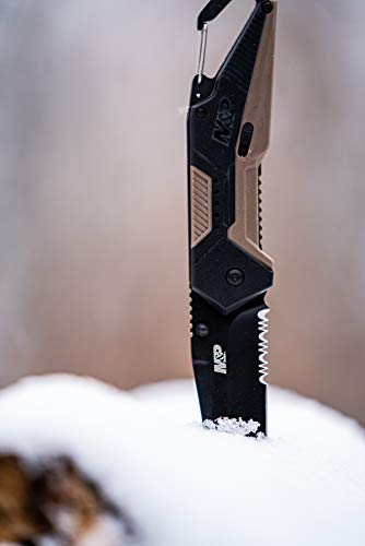 Smith & Wesson M&P Repo 8in High Carbon S.S. Assisted Folding Knife with 3.2in Tanto Blade and Aluminum/Overmold Handle fo...
