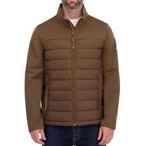 Nautica Men's 100 Percent Polyester Open Bottom with Knit Trim Inside Collar
