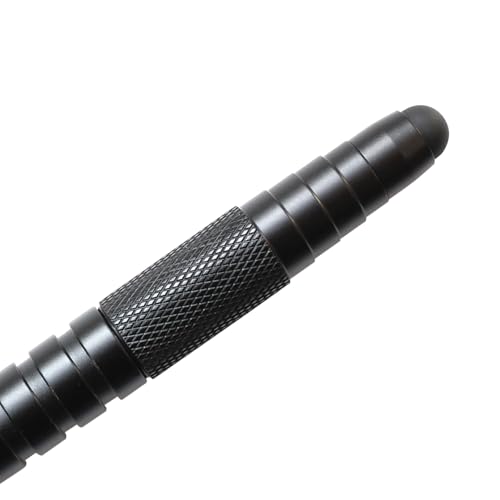 Smith & Wesson SWPEN3BK 5.4in Aircraft Aluminum Refillable Tactical Screw Cap Stylus Pen for Outdoor, Survival, Camping and EDC