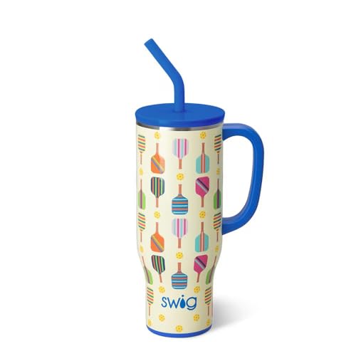 Swig Life 30oz Mega Mug, 30 oz Tumbler with Handle and Straw, Cup Holder Friendly, Dishwasher Safe, Extra Large Insulated ...