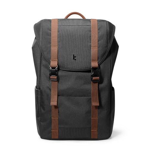 tomtoc Flap Laptop Backpack, Lightweight, Water-Resistant Casual Daypack, Durable Work-pack, Vintage Classic Rucksack for ...