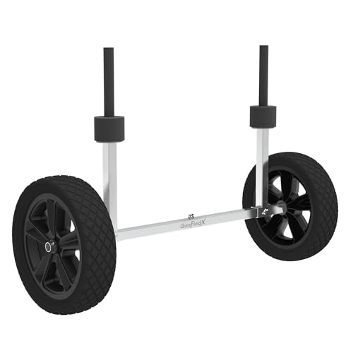 GanFindX Kayak Cart Canoe Trolley Carrier Kayak Accessories Transport Dolly with Solid Foam Wheels Detachable Frame Uprigh...