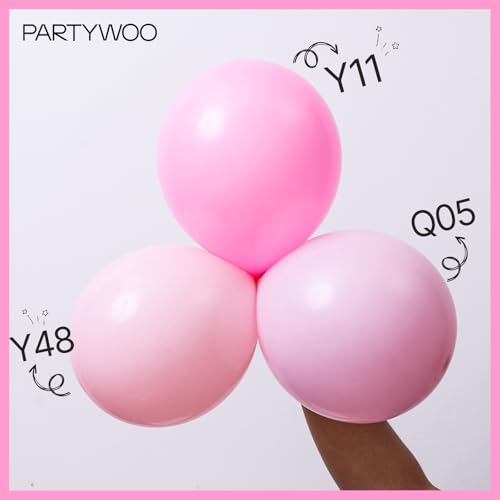PartyWoo Light Pink Balloons 127pcs Different Sizes of 36 18 12 10 5 Inch Pastel Pale Baby Pink Balloon Arch Kit for Baby ...