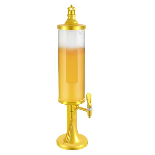 Beer Tower Beverage Dispenser, 3L Tabletop Drink Dispensers with LED Colorful Shinning Lights and Ice Tube, Clear Fashiona...