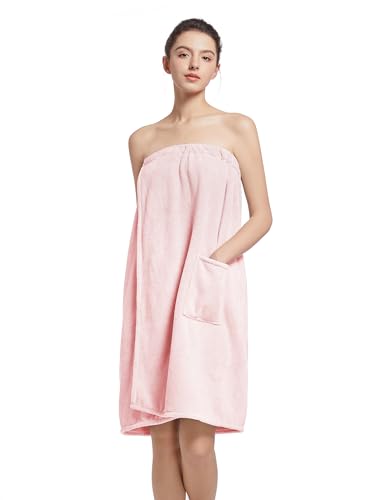 Women'S Soft Wrap Towel Full Length，Bath Robe After Shower Female Plush Long，Spa Bathrobes Lightweight With Pockets