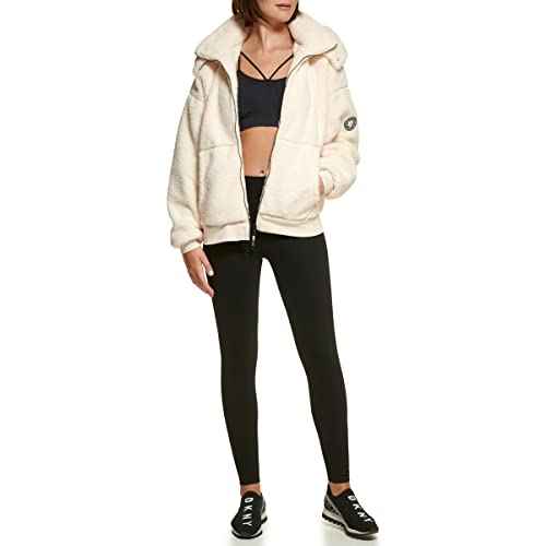 DKNY womens Sport Hooded Roebling Fleece Jacket