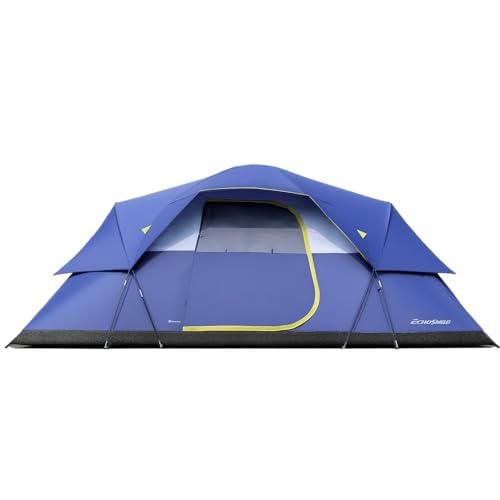 EchoSmile 10/12 Person Camping Tent Waterproof Windproof Tent with Rainfly Easy Set up for Outdoor Family Camping, Party