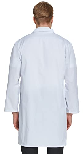 VOGRYE Professional Lab Coat for Men Women Long Sleeve, White, Unisex
