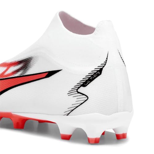 PUMA Men's Ultra Match+ Laceless FG Soccer Shoes (us_Footwear_Size_System, Adult, Men, Numeric, Medium, Numeric_11_Point_5) White/Black/Orange