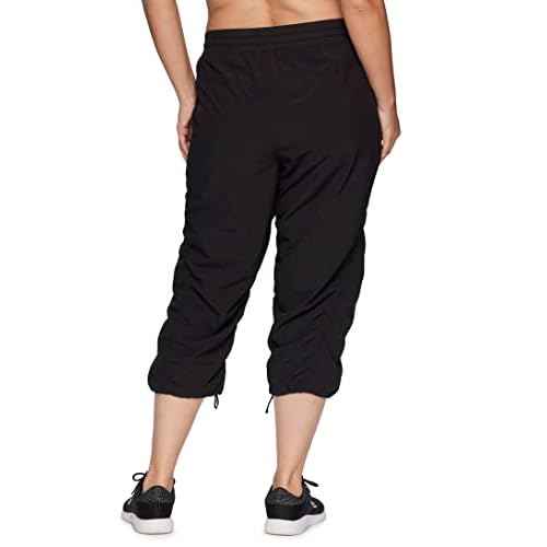 RBX Active Women's Plus Size Fashion Lightweight Woven Body Skimming Drawstring Capri Pant