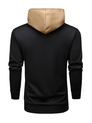 Men's Autumn Winter Colorblock Zipper Hoodie Jacket Top Colorblock Hat Sporty Travel Vacation Outdoor Commuting Camping