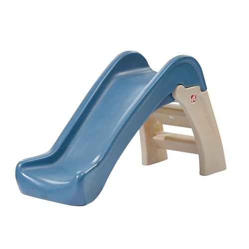 Step2 Play & Fold Junior Slide, Kids Indoor/Outdoor Play Slide, Backyard Playground Set, Easy Grip, Wide Ladder, Outside Jungle Gym, For Toddlers 1.5-4 Years Old