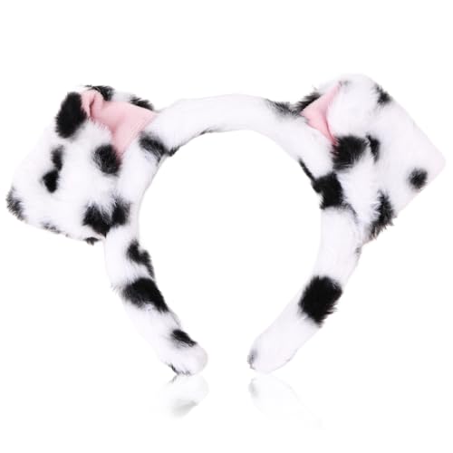Semato Dalmatian Dog Headband Cute Costume Dalmatian Dog Ears Headwear Face Wash Headband Head Wear Fashion Hairband Hair ...