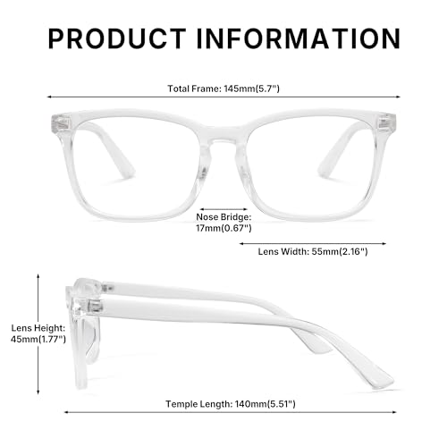 Pro Acme Non-prescription Glasses Clear Frame Glasses for Women Men