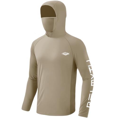 Palmyth Fishing Shirts for Men UPF 50+ Sun Protection Hoodie Long Sleeve with UV Vented Neck Gaiter