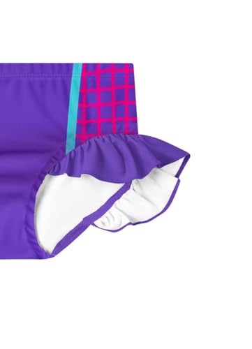 Lansidun Girls Rash Guard Bathing Suits Kids Swimsuits Long Sleeve Swimwear 3-8 Years Purple