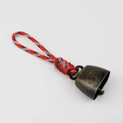 2 Pcs Outdoor Bears Bells, Vintage Bears Bell with Nylon Strap and Keychain, Loud Anti-Lost Bell for Survival Hiking Campi...