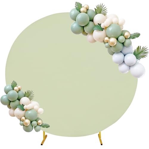 7.2FT Round Spandex Fitted Wedding Arch Cover for Circle Arch Stand, Thick Spandex Fabric Adjustable Round Arch Backdrop C...