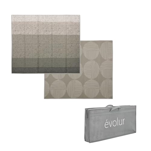 Evolur CozyCush Reversible Non-Toxic Baby Kids Playmat || Foldable Large Thick Foam Crawling Playmats for Toddlers|Waterpr...