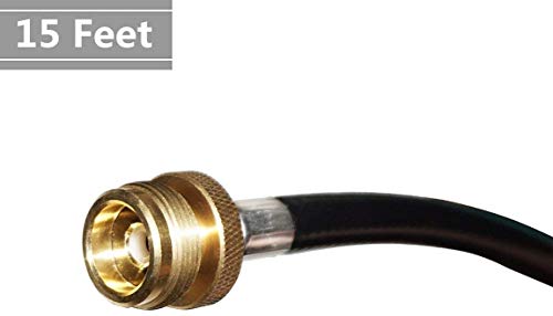 DOZYANT 15 Feet Propane Adapter Hose 1 lb to 20 lb Converter Replacement for QCC1 / Type1 Tank Connects 1 LB Bulk Portable...
