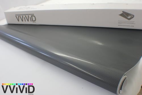 VViViD® Meteorite Dark Grey True R Carbon Fiber Vinyl Wrap Roll with Air Release Technology (1ft x 5ft)