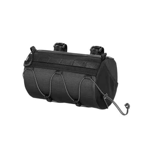 Topeak Tubular BarBag (Black) ? 3.8L Handlebar Duffel Bag for City & Trail Rides | Water-Repellent 600D Polyester, Easy-Access Zipper, Lightweight 258g, Fits 30?55mm Bars