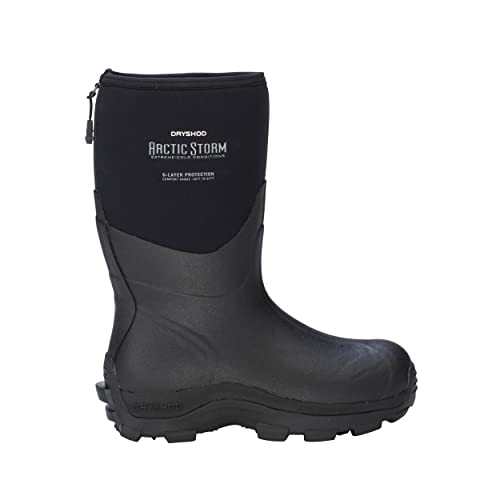 Dryshod Arctic Storm Winter Boot | Mid-Calf Height |Black/Grey | Waterproof | Extreme Cold |ARS-MM-BK