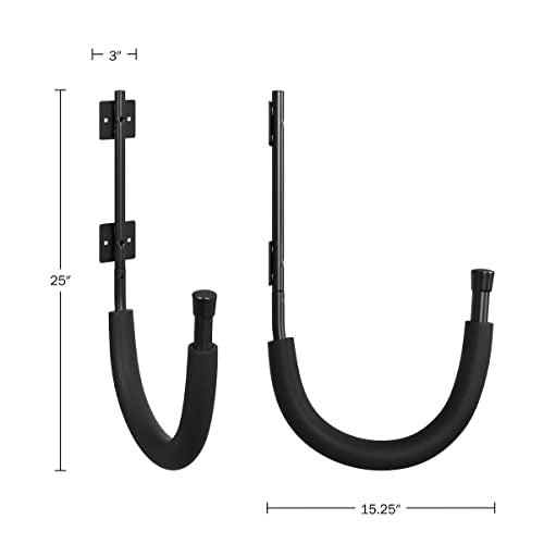 2-Pack of Kayak Storage Hook Sets - Kayak Wall Mount Hangers with 100lb Capacity Per Pair for Paddleboards, Surfboards,