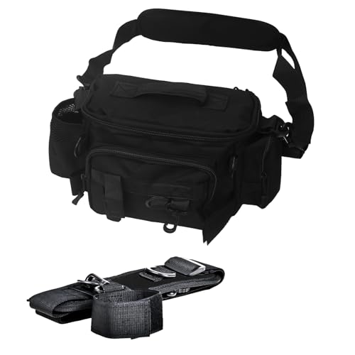 JEVCSD Fishing Waist Bag with Adjustable Belt/Shoulder Strap, Waterproof Tackle Storage Bag, Fishing Fanny Pack for Men, S...