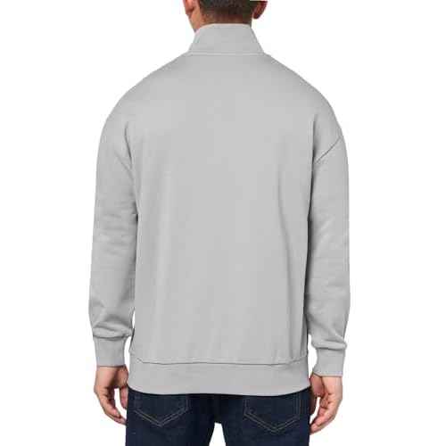 HUGO Men's Twill French Terry Quarter Zip Sweatshirt