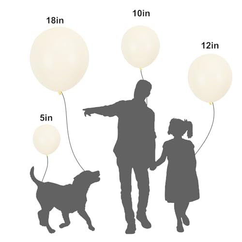 APLANET 150pcs Ivory White Cream Balloons Different Sizes 18 12 10 5 Inch, Latex Balloons for Ivory White Themed Birthday ...