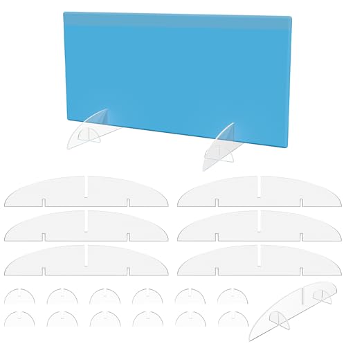 6 Pcs Acrylic Poster Board Stand Holder, 11.8 x 2.36 Inch Clear Tabletop Acrylic Sign Display Foam Board Stand for Menus F...