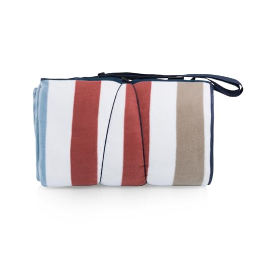 Picnic TIME Blanket Tote XL Outdoor Picnic Blanket, 70"x80" Foldable Beach Mat with Soft Fleece Top, Water-Resistant Backi...