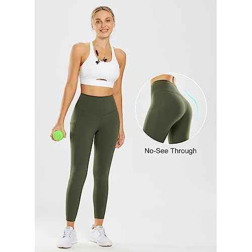 baleaf Nuleaf High Waisted Workout Leggings for Women 25" - Buttery Soft Tummy Control Gym Fitness Yoga 7/8 Pant with Pockets