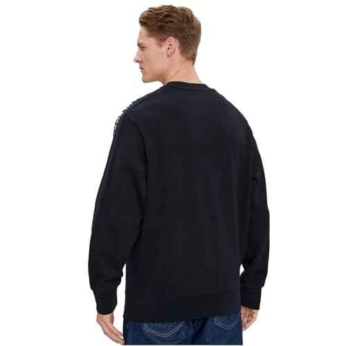 Armani Exchange mens Long Sleeve Logo Tape Fleece Sweatshirt