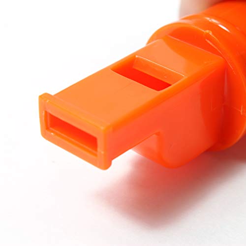 SE 5-in-1 Orange Survival Whistle with Compass, Signaling Mirror, Lanyard, and Fire Starter - 112dB, 4.5-Inch Length - Ide...