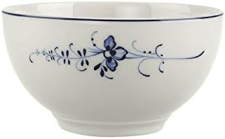 Villeroy & Boch Vieux Luxembourg Rice Bowl, 20 oz, Premium Porcelain, White/Blue