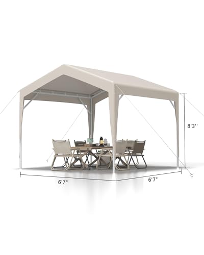 7x7 FT Pop Up Canopy, Instant Setup Outdoor Canopy Tent for Camping & Parties, Rust-Resistant Frame, Instant Portable Shel...