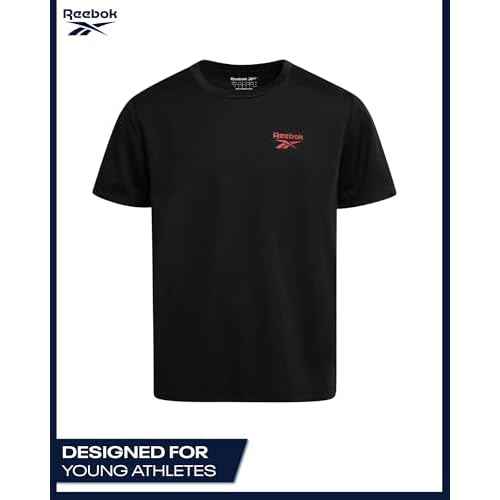 Reebok Boys Shirts - 2 Pack Active Performance Dry Fit T Shirts for Boys - Athletic Training Tops for Kids (8-20)