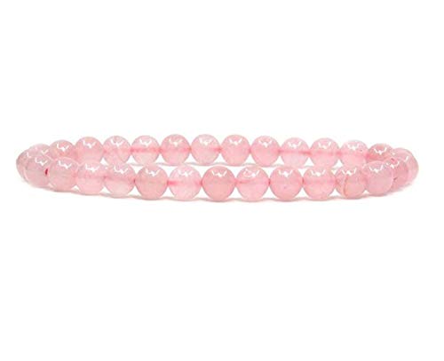 Adabele Real Natural Pink Rose Quartz Gemstone Beaded Bracelet 7.5 Inch Stretch Chakra Healing Crystal Stone Jewelry Women Mom G