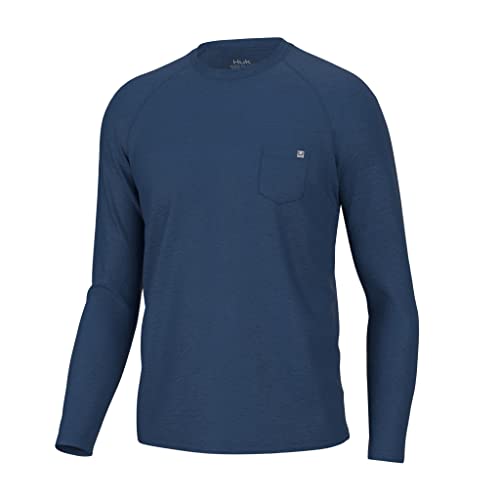 HUK Mens Waypoint Long Sleeve Shirt, Performance Fishing Tee for Men
